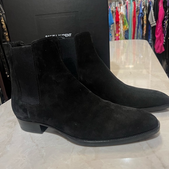 Saint Laurent Man Suede Chelsea Boots original price$1,190 New in Box size10/43 - Picture 2 of 9